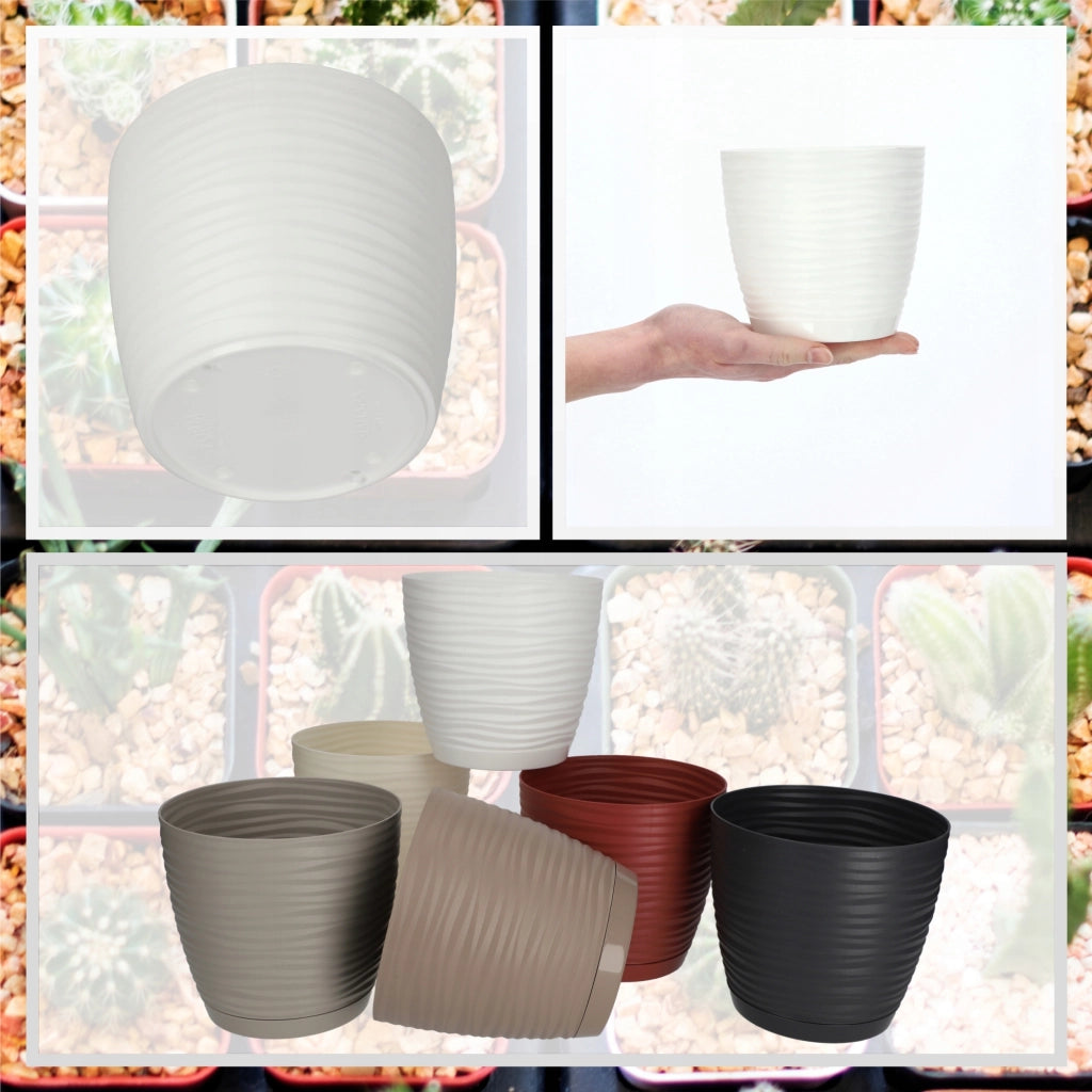 Vaso da fiori KADAX rotondo in plastica bianca, 13 cm.