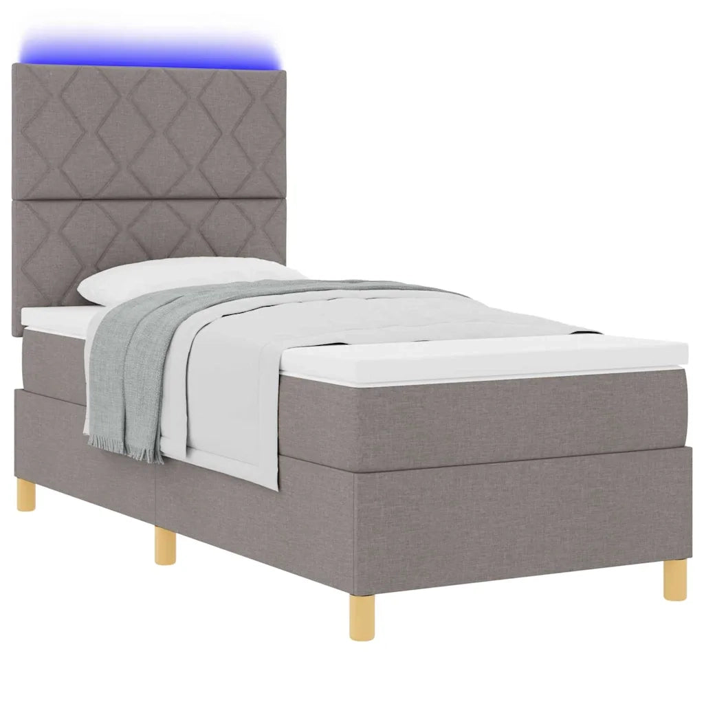 Letto a Sorgente LED con materasso Talpa 90 x 190 cm Tessuto 3343142