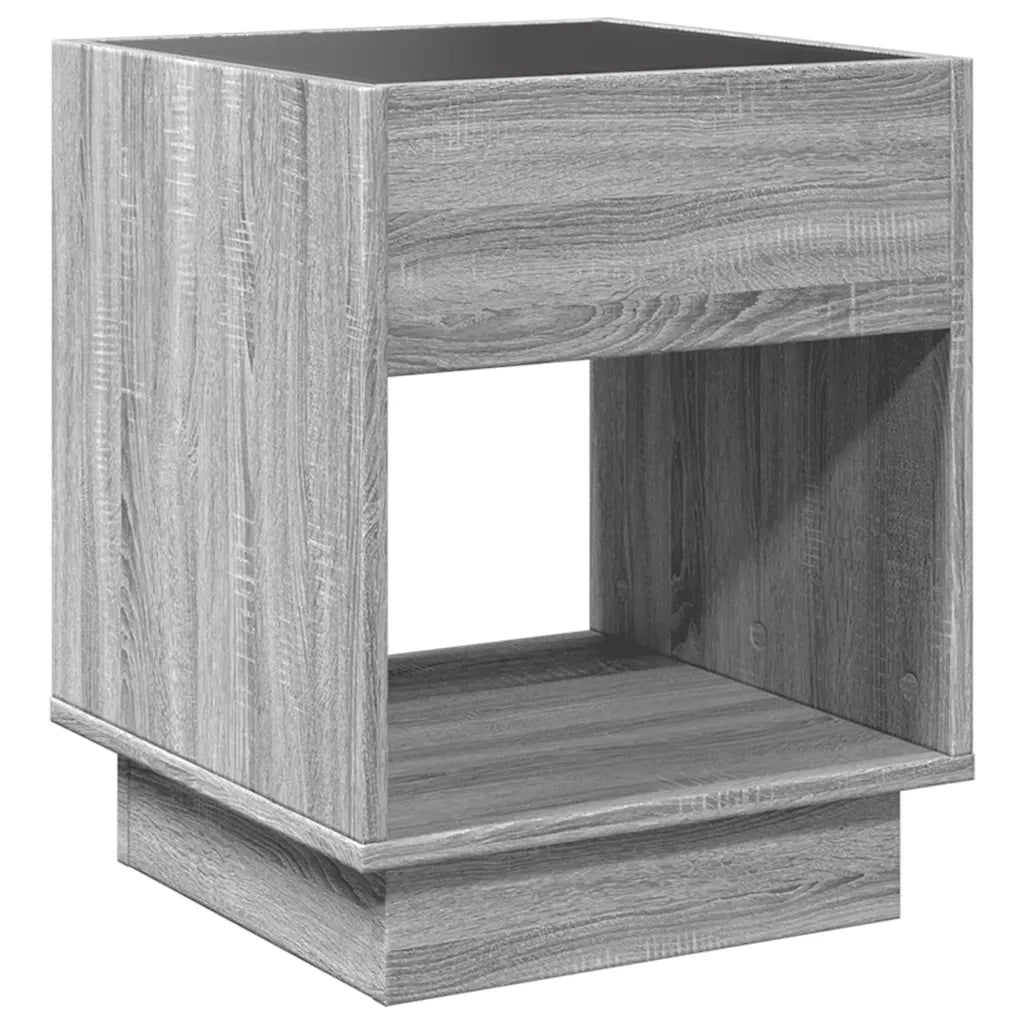 Tavolino da Salotto con LED Infinity Grigio Sonoma 40x40x50 cm