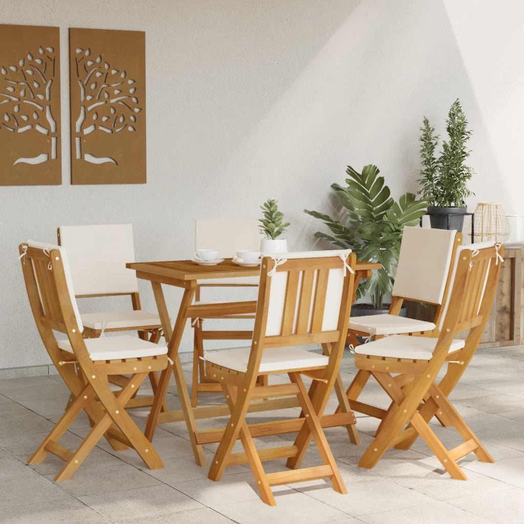 Sedie Bistro da Giardino 6 pcs Bianco Crema 38 x 46 x 85 cm