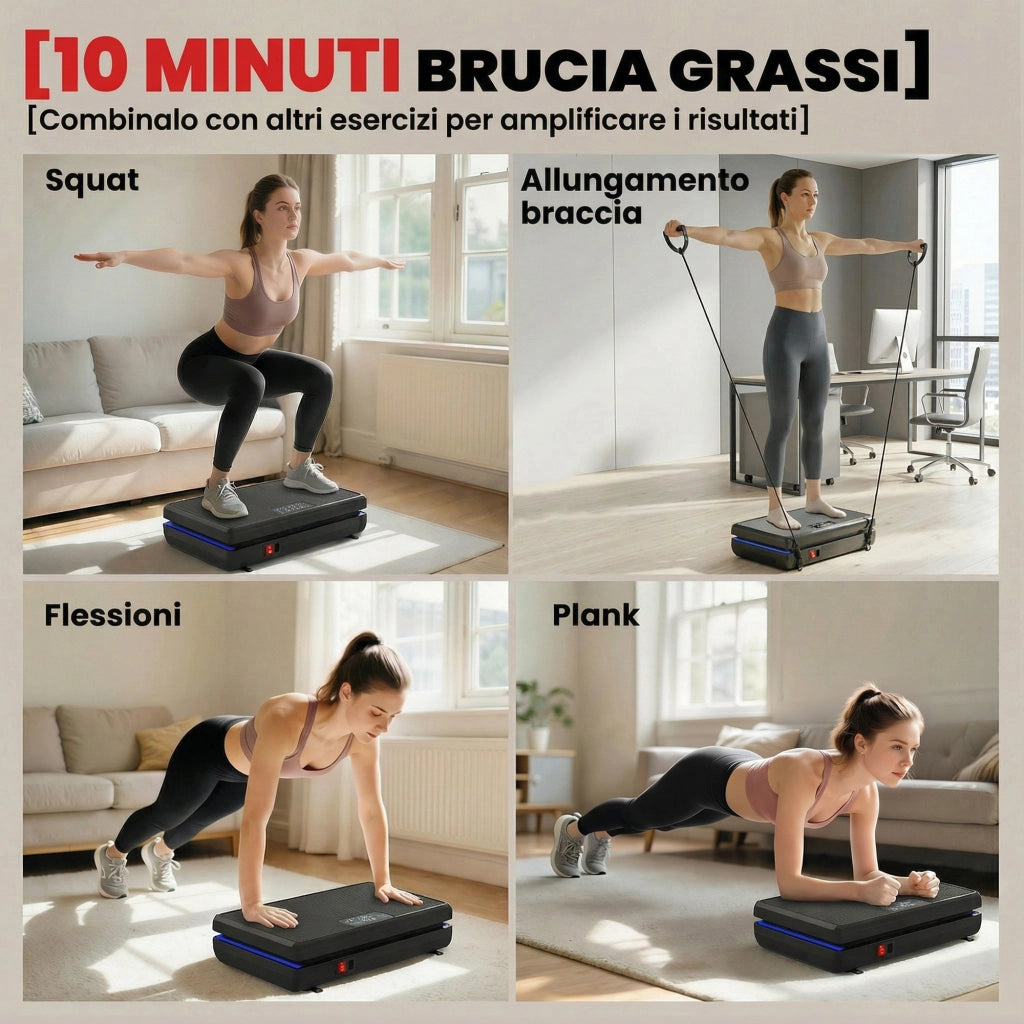 Pedana Vibrante Fitness ¨C Xylo ¨C 120 Livelli Velocit¨¤, 5 Programmi