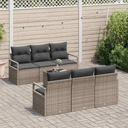 Set di divani con cuscino 7 pcs Grigio polyrattan 3346269