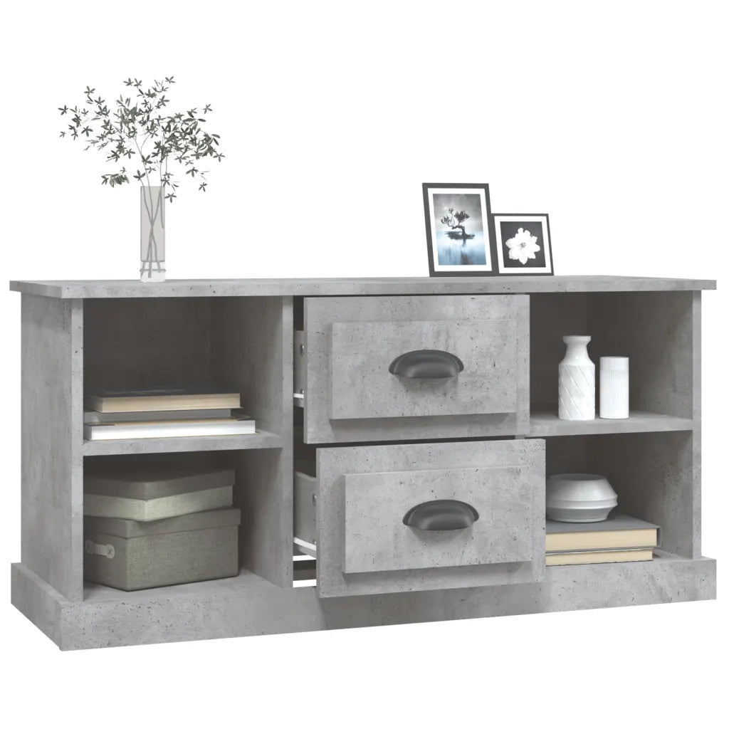 Mobile Porta TV-Credenza per TV Grigio Cemento 99,5x35,5x48cm Legno Multistrato