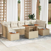 Set da Pranzo per Giardino con cuscino 8 pcs Beige e Crema 3350048