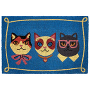 Zerbino di benvenuto in fibra di cocco antiscivolo 60 x 90 cm con retro in PVC Motivo gatto Multicolore