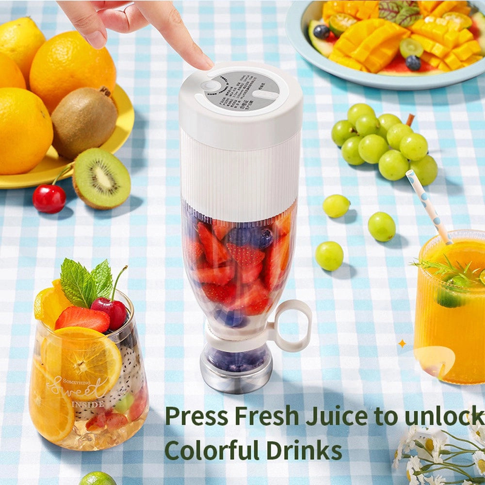 Trade Shop - Mini Frullatore Portatile Ricaricabile Usb Bottiglia 380 Ml Per Viaggi, Ufficio -