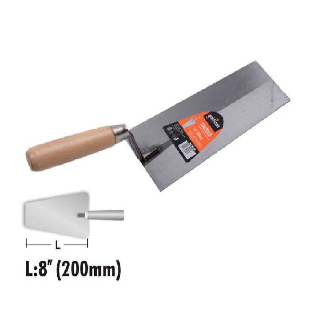 Trade Shop - Spatola Cazzuola In Acciaio 200mm 8" Trapezio Manico In Legno Ferramenta 90486 -