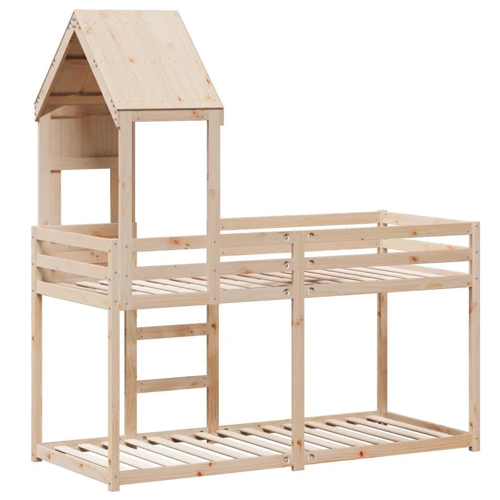 Letto a Castello senza Materasso 90x190 cm Legno di Pino