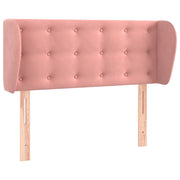 Testiera | Testata ad Orecchio Rosa 83x23x78/88 cm in Velluto