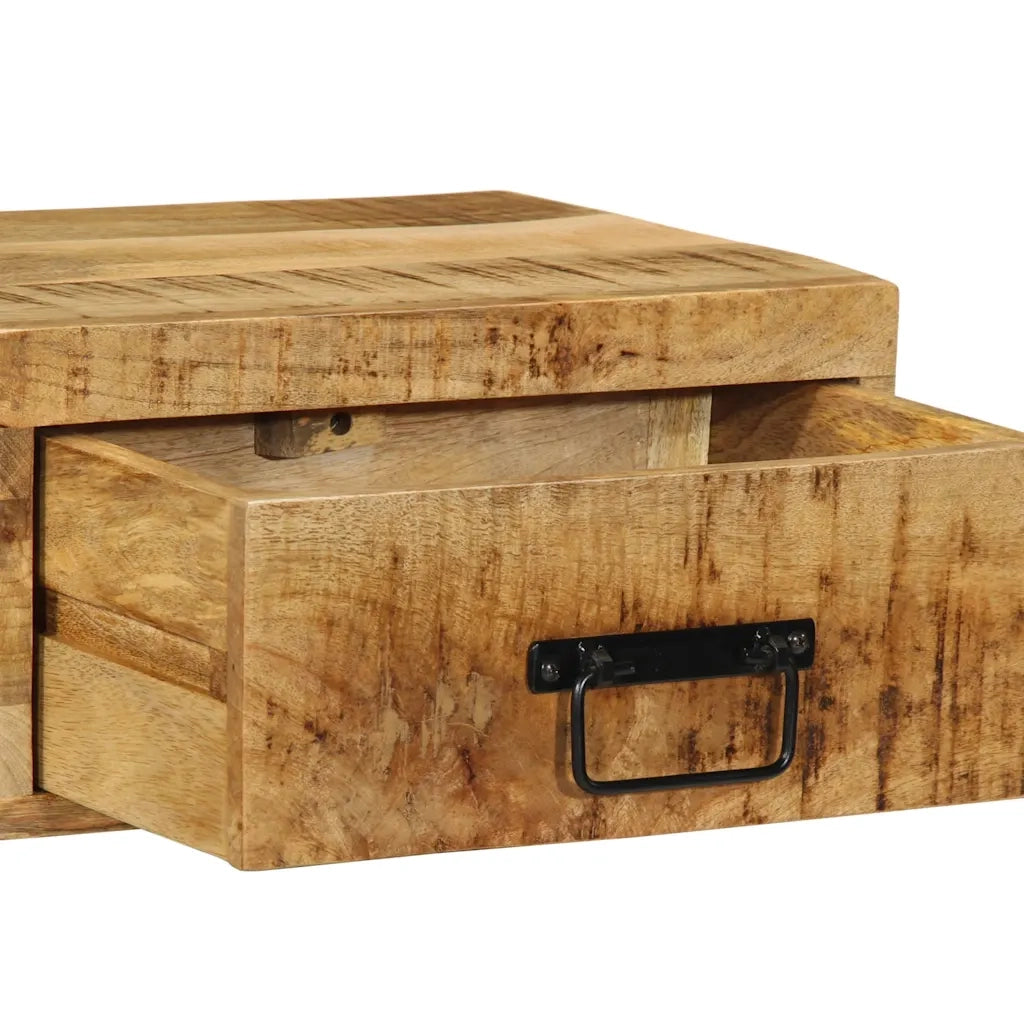 vidaXL Comodini da Parete 2pz in Legno Grezzo Massello di Mango