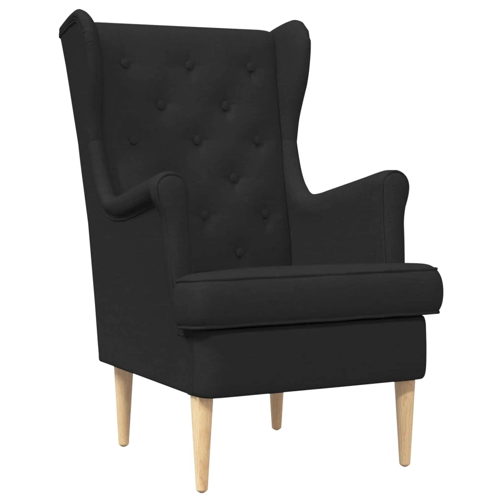 Poltrona con Ottomano 2 pz Nero Tessuto 3418808