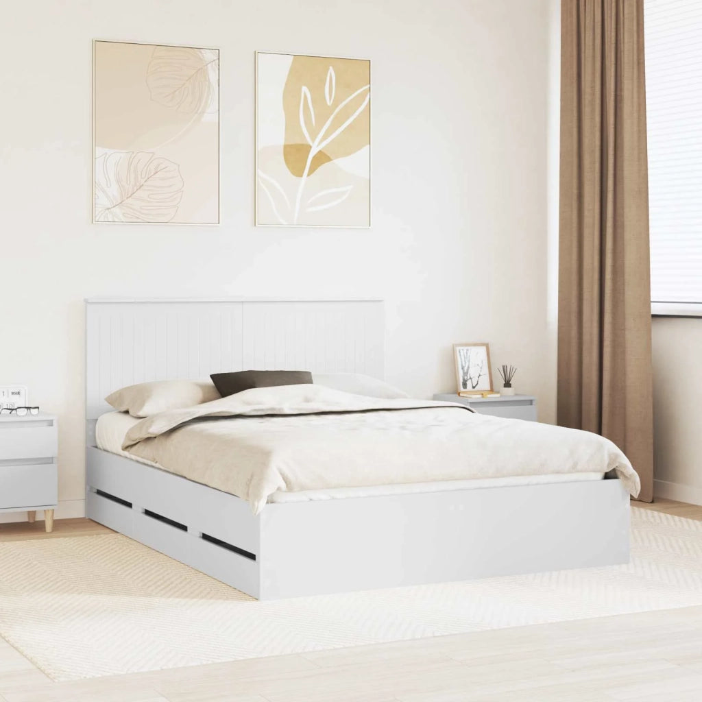 Struttura del letto Bianco 150 x 200 cm Legno Ingegnerizzato