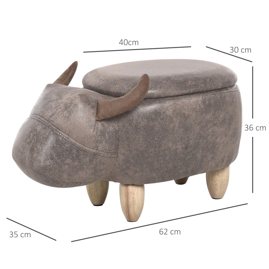 Pouf con Contenitore ¨C zephmum ¨C Marrone, Sintetico, Gambe in Legno