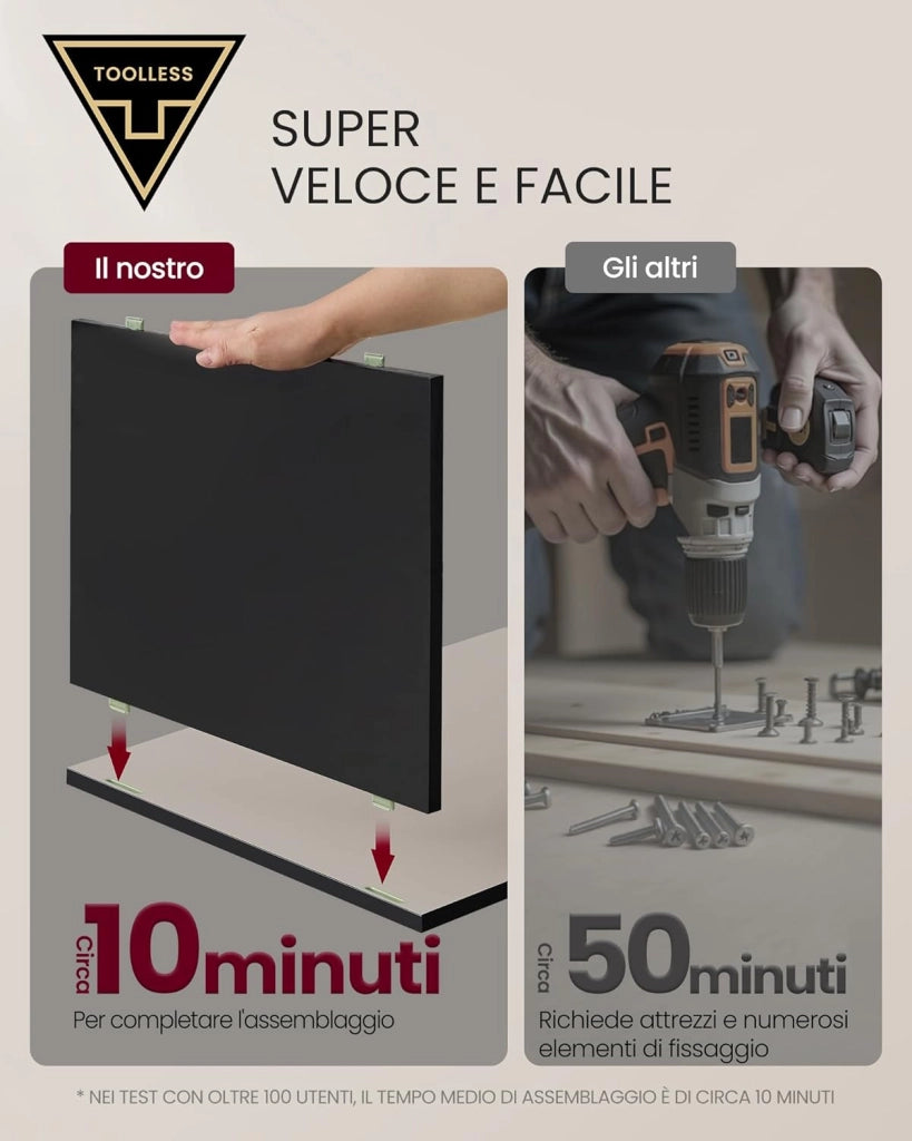 VASAGLE Comodino, Montaggio Rapido Senza Attrezzi Toolless, Tavolino con Stazione di Ricarica, Moderno, Cassetto, per Camera da Letto e Soggiorno, Nero Inchiostro e Beige Cappuccino LET777B04