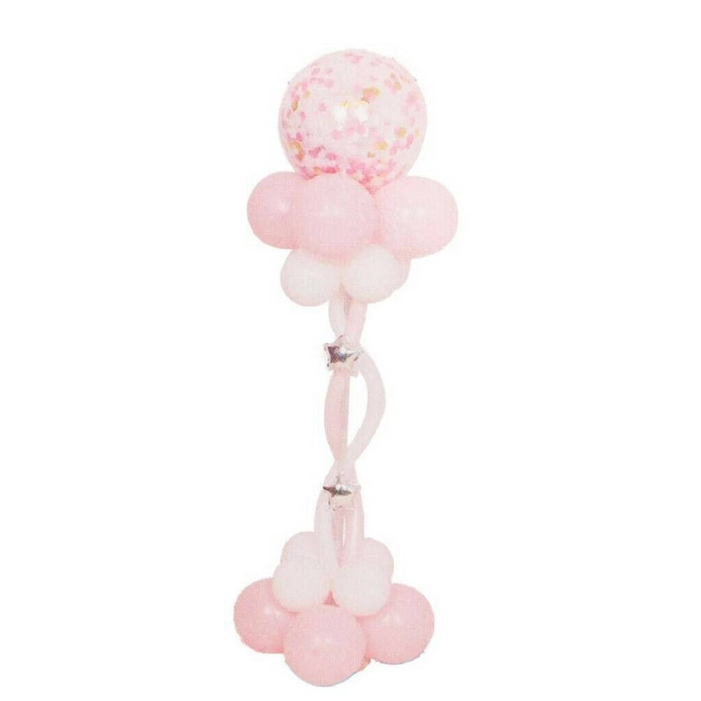 Trade Shop - Palloncino Verticale Struttura A Colonna Decorazioni Battesimo Feste Compleanno - Rosa
