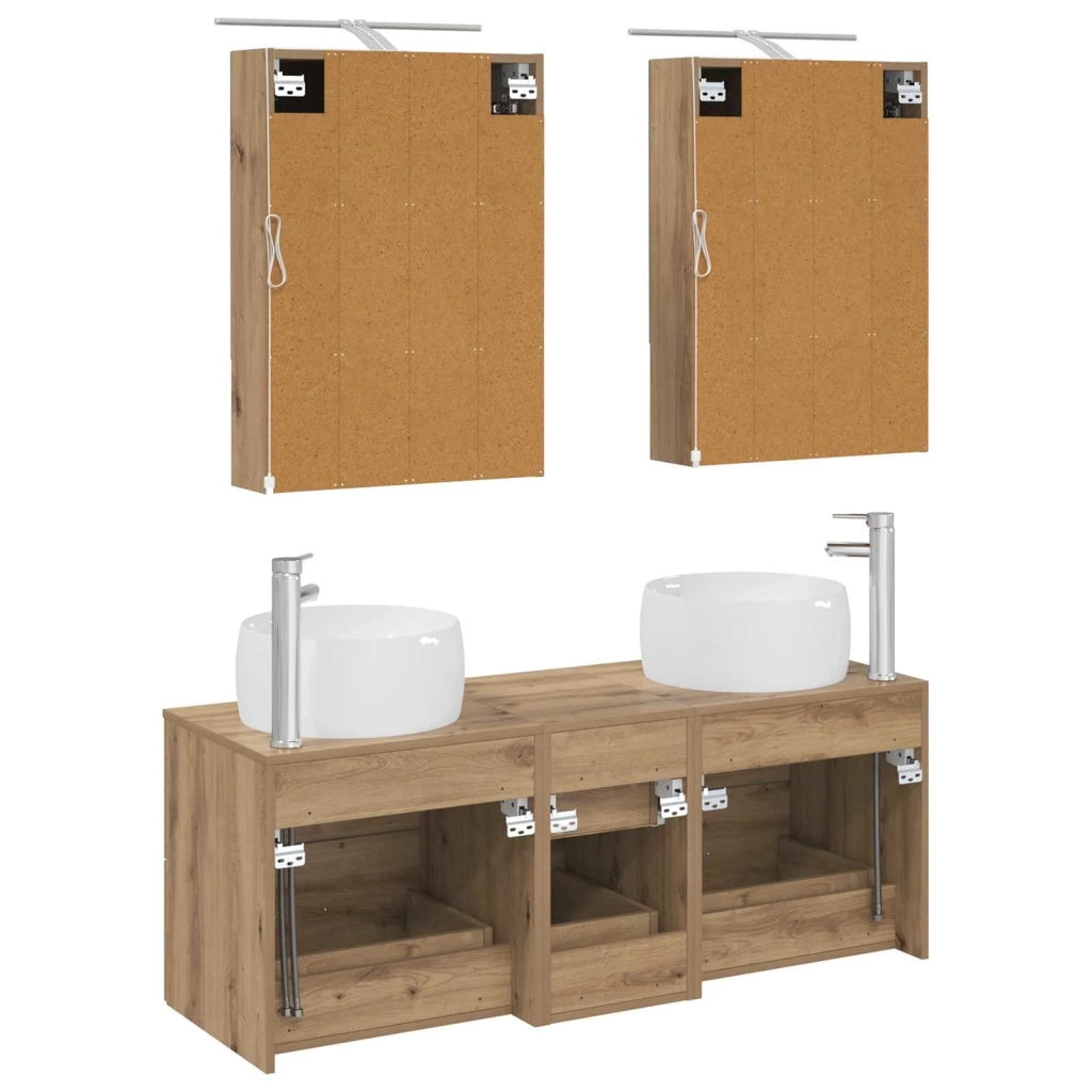Set di mobili per il bagno 5 pcs Rovere Artigianale 3407046
