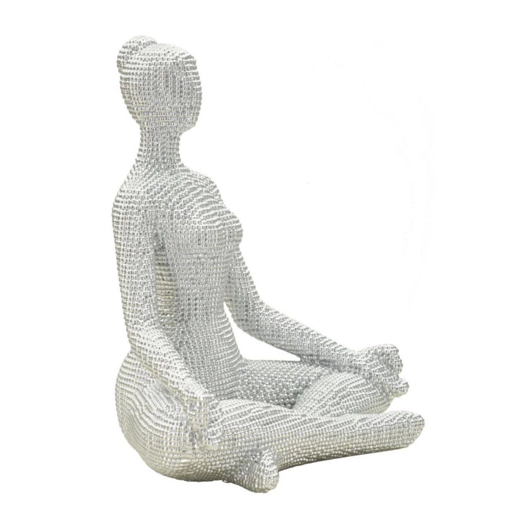 Scultura Yoga, Bianco, Poliresina, 23x20,5x15,5 cm