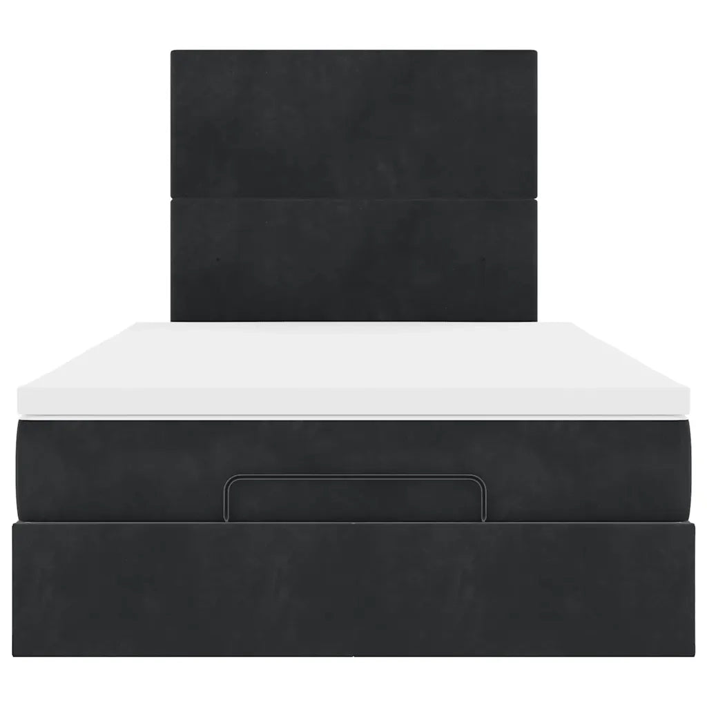 Struttura Letto Pouf con Materassi Nero 120x190 cm Velluto 3313387