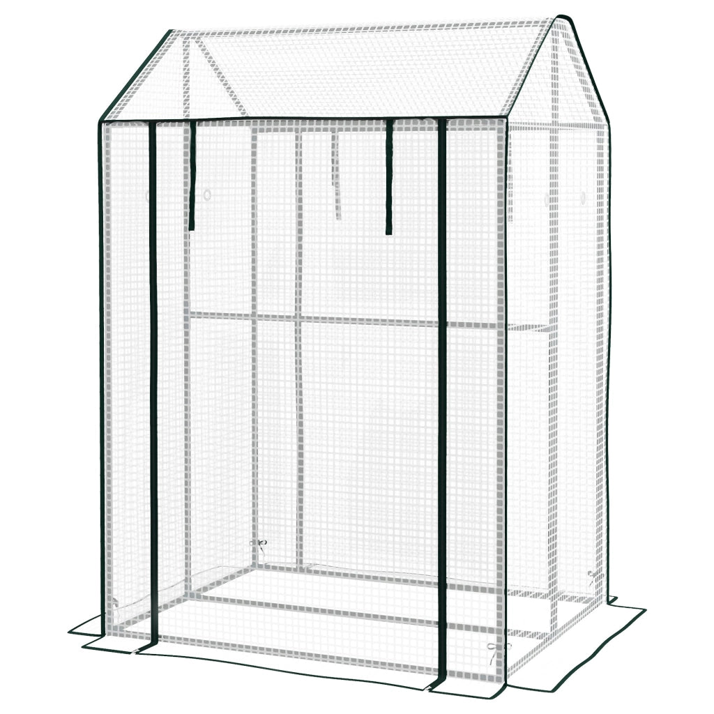 Serra da Giardino 2 Zone Separate e Porte Avvolgibili 100x80x150cm Copertura in PE