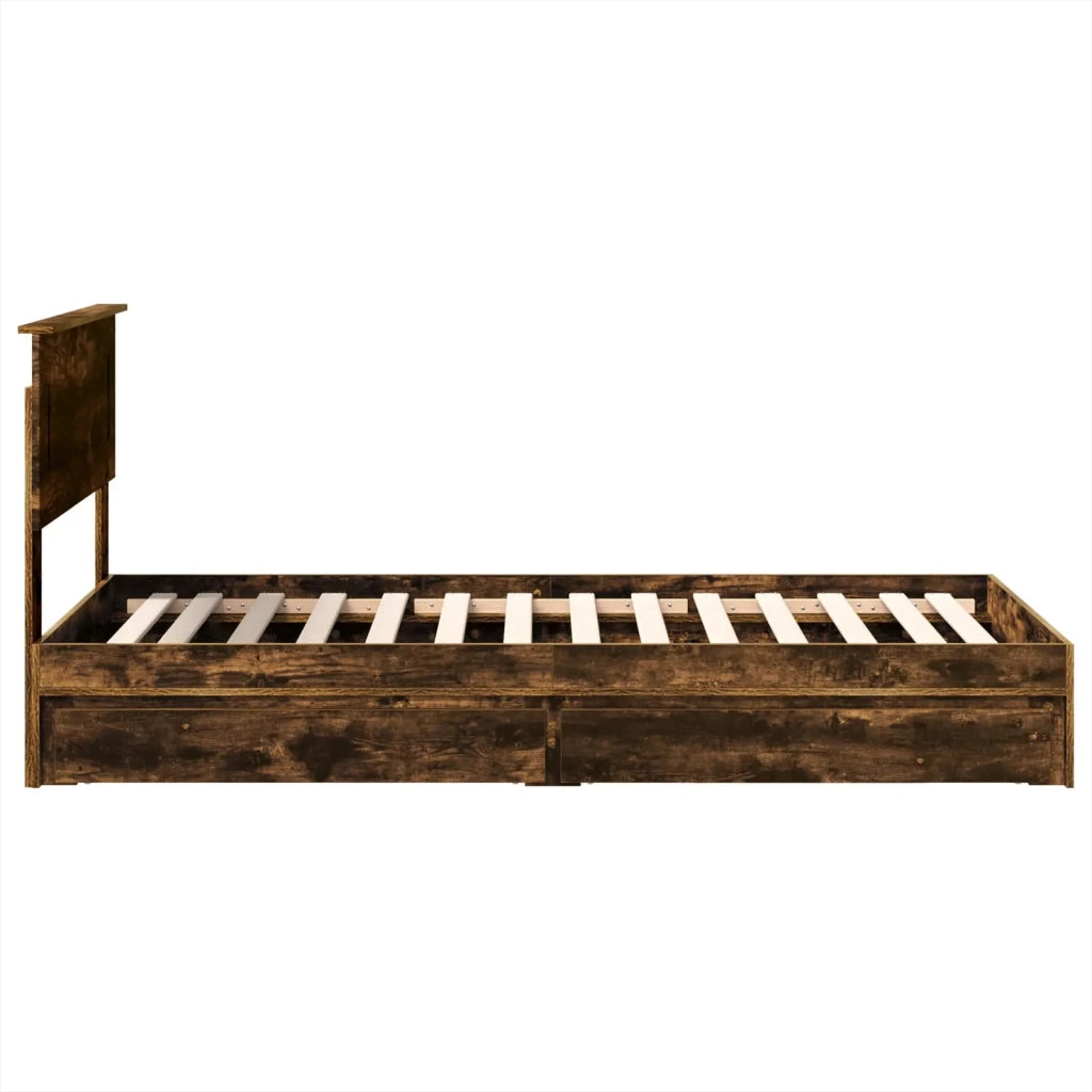 Letto con Contenitore Rovere fumé 90 x 190 cm Legno multistrato 3408498