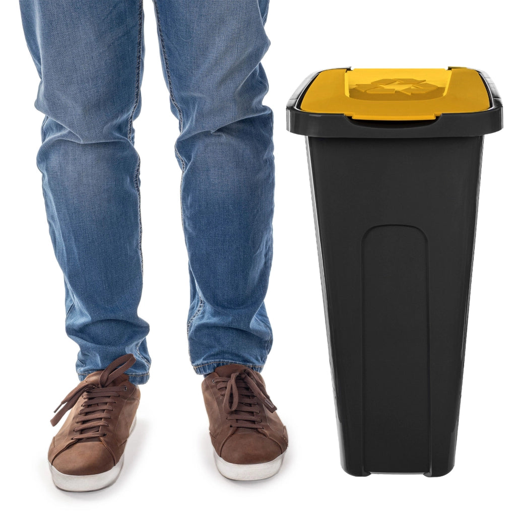 Cestino per rifiuti KADAX da 30 litri, contenitore per la raccolta differenziata con coperchio.
