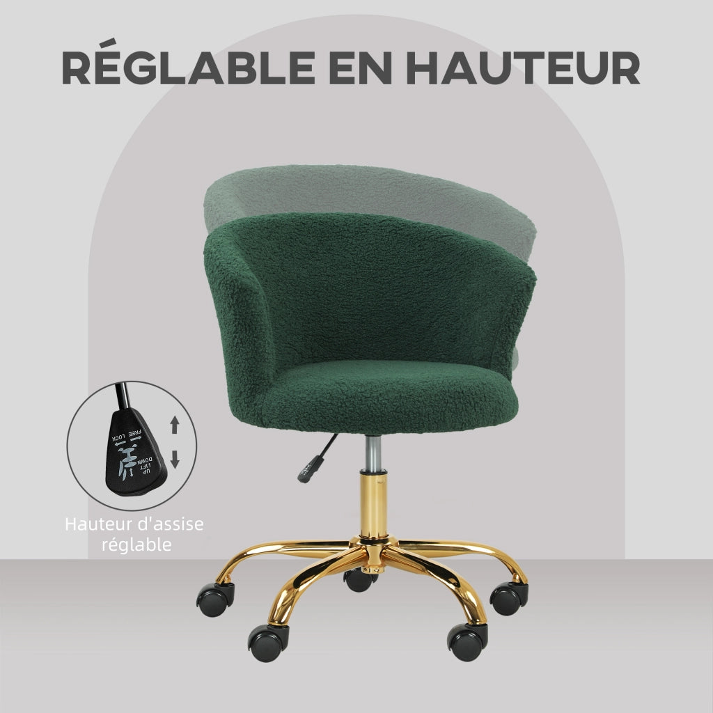 Sedia da ufficio ergonomica ¨C Zephmum ¨C Verde, regolabile in altezza, girevole