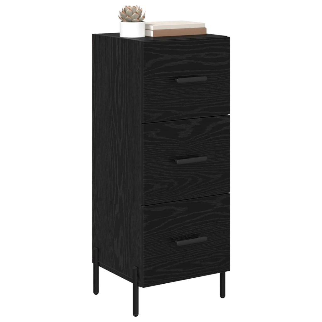 Credenza | Madia | Buffet da pranzo | Armadio da pranzo Rovere nero 34 x 34,5 x 90 cm Legno multistrato