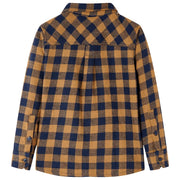 Camicia a Quadri da Bambino Cognac e Blu 116 12956