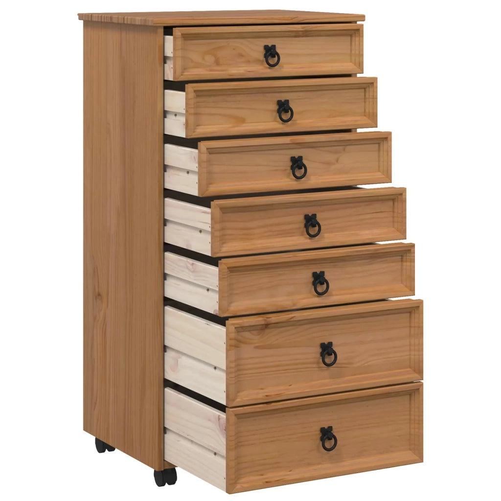 Armadietto Rotolante con Cassetti CORONA Marrone Miele 42040537