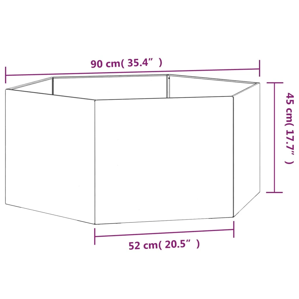Fioriera rialzata per piante fiori terrazza giardino color ruggine 90 x 90 x 45 cm acciaio corten marrone 02_0038723