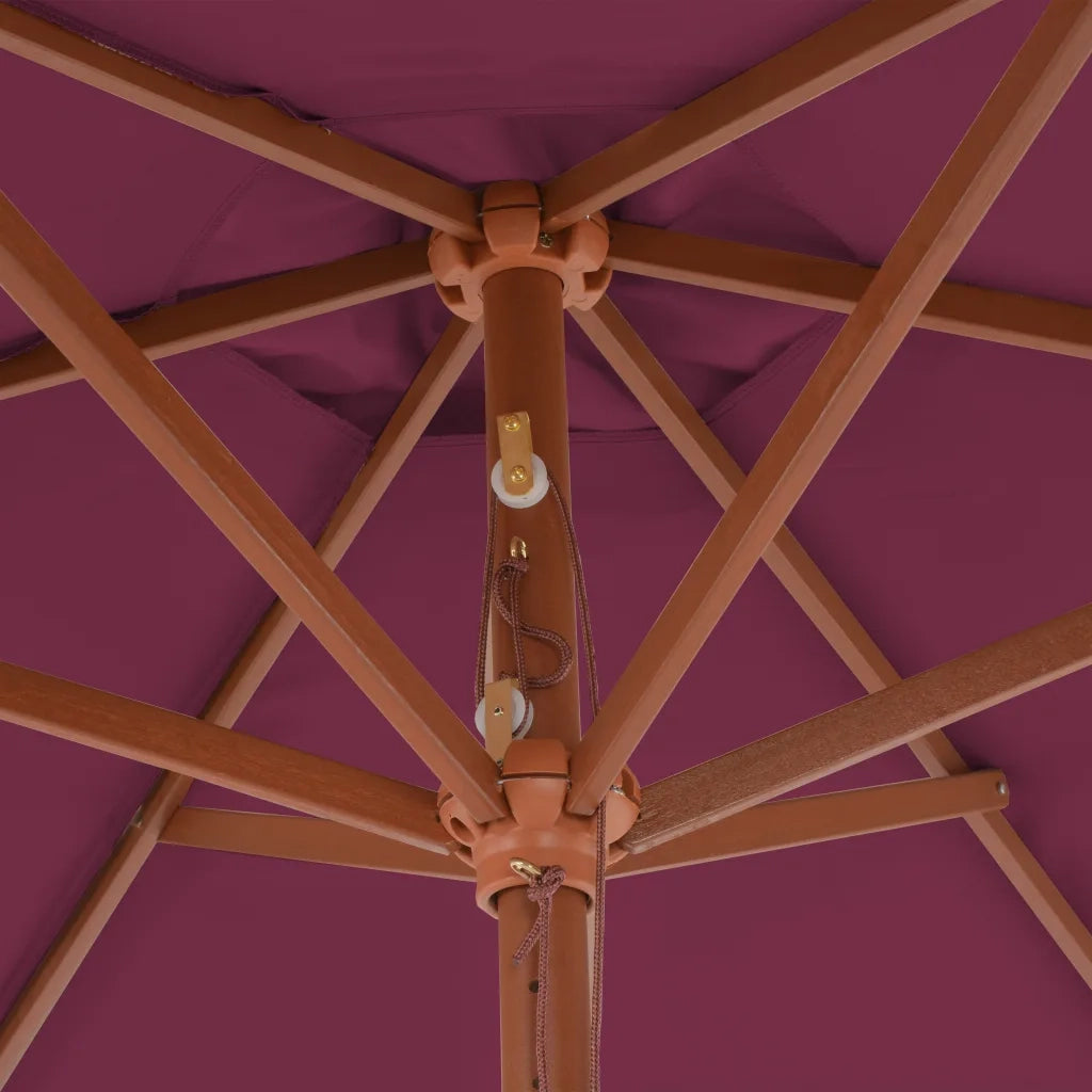 Ombrellone da Esterni con Palo in Legno 270 cm Rosso Bordeaux 44517