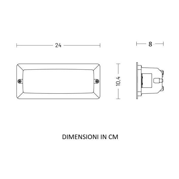 LAMPADA DA PARETE A INCASSO PER ESTERNO 1XE27 WALLBEAM MORETTI