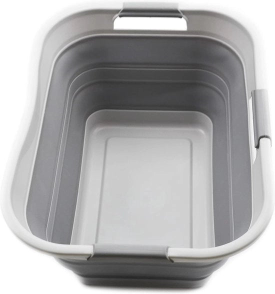 Contenitore Opvouabile da 30L - Organizzatore Op-Op Pop-Up - Lavatrice Portatile - Lavandino Portatile - Capacità d'Acqua 24L (1, Grigio)