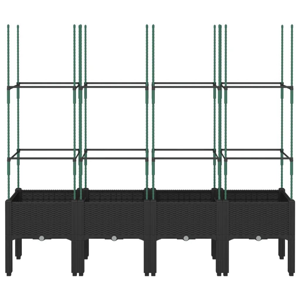 Fioriera da Giardino con Traliccio Nera 160x40x142,5 cm in PPcod mxl 115913