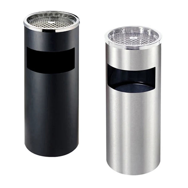 Posacenere con cestino circolare a griglia SMALL - Silver