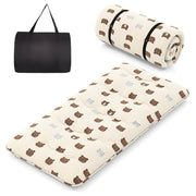 Materasso futon da pavimento 90 x 200 x 10 cm pieghevole con fodera lavabile design confortevole in microfibra marrone 20_0012684