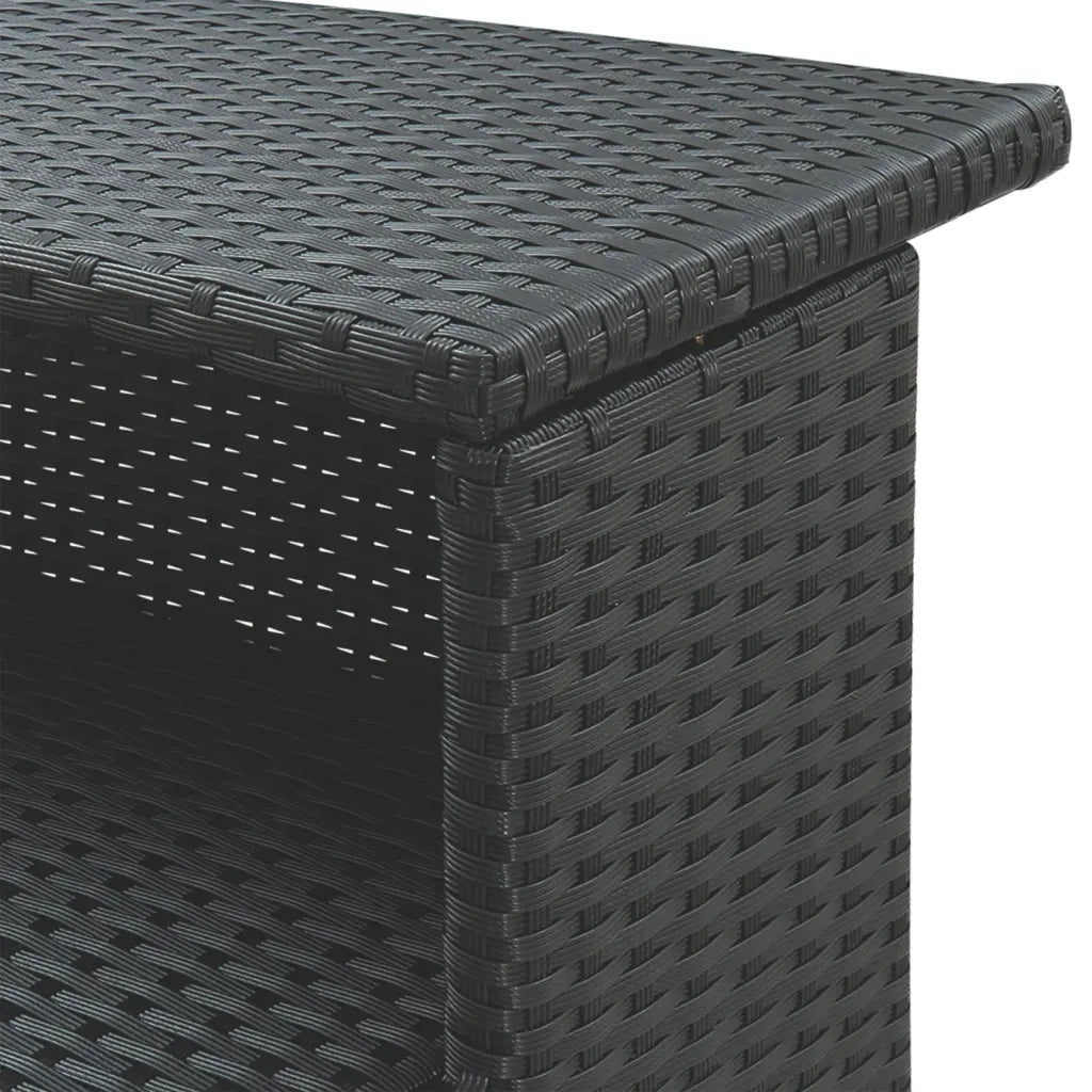 vidaXL Set Bar da Giardino 3 pz con Cuscini in Polyrattan Nero