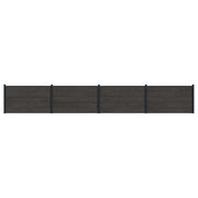 Pannello di Recinzione 4 pcs WPC e Alluminio Nero