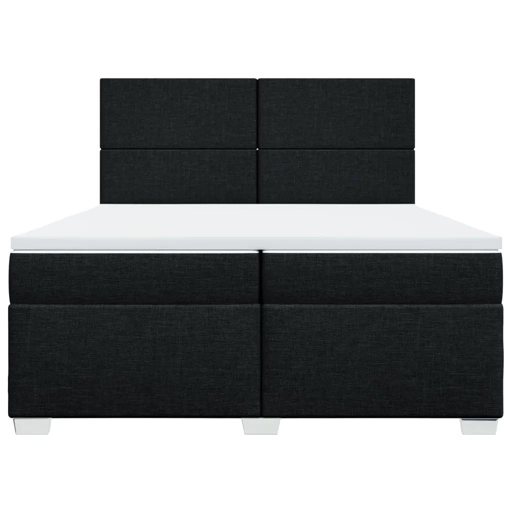 Giroletto a Molle con Materasso Nero 200x200 cm in Tessuto