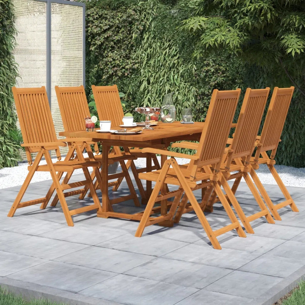 Set Mobili da Pranzo per Giardino 7 pz Legno Massello di Acacia 120-170 cm 3079646