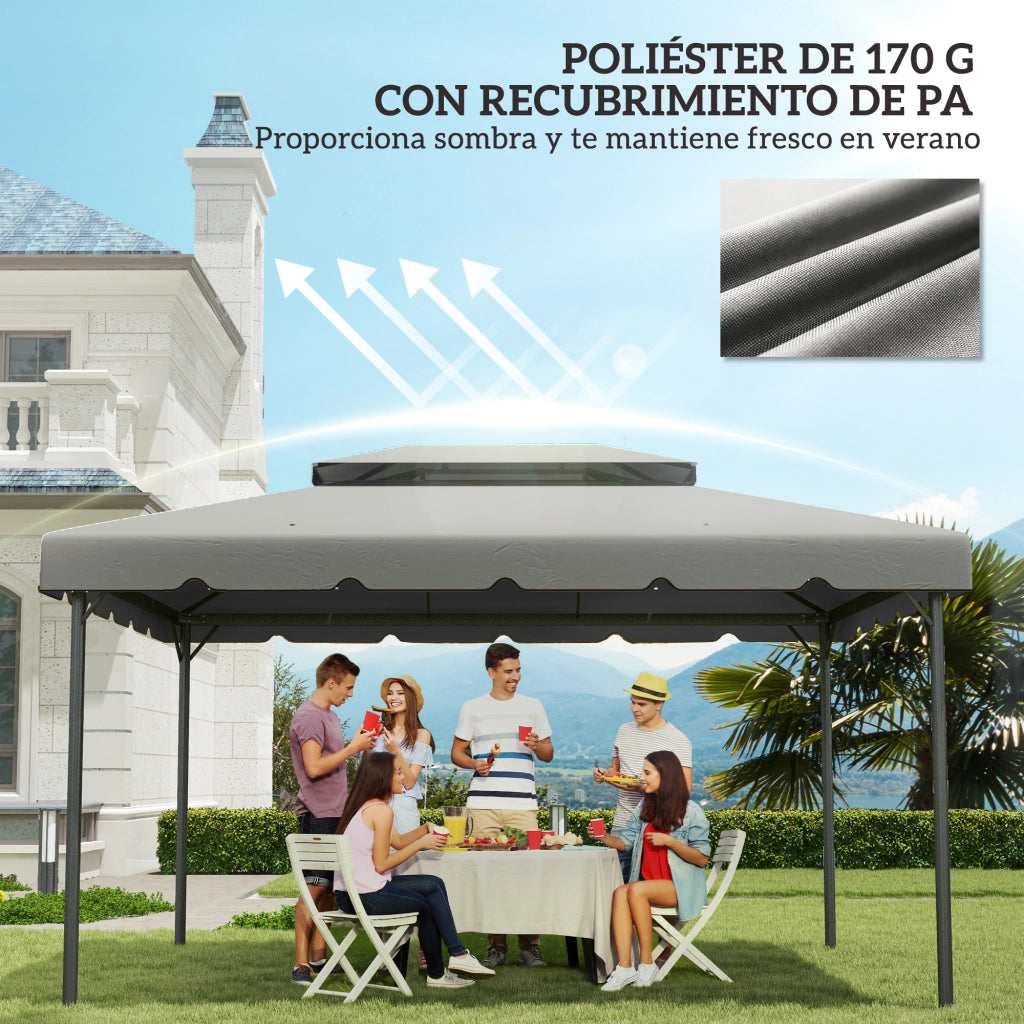 Toldo da giardino ¨C zephmum ¨C 4x3 m grigio chiaro
