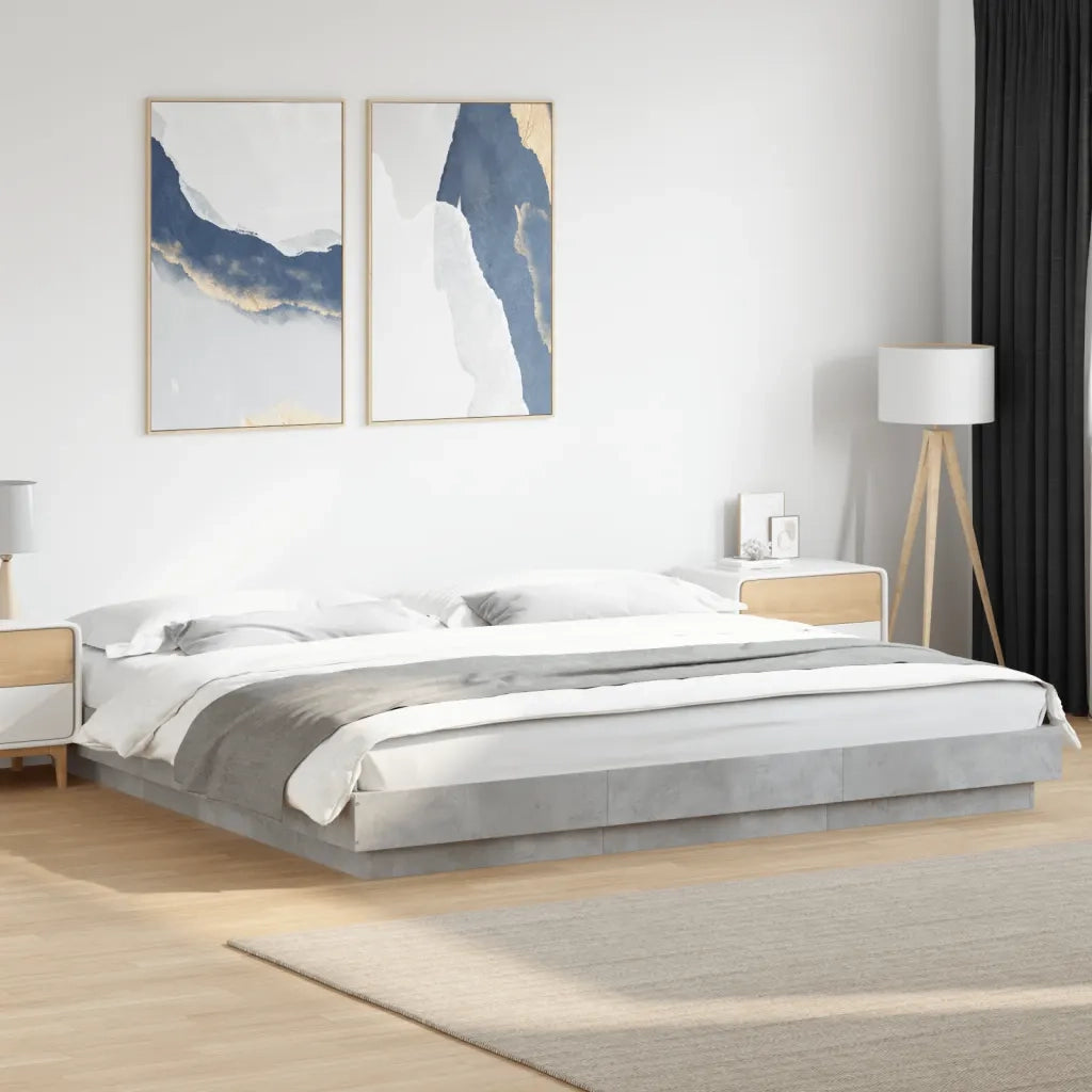Giroletto-Struttura Letto Grigio Cemento 180x200 cm in Legno Multistrato 512513