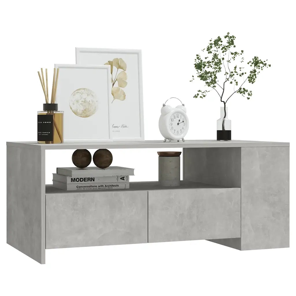 Tavolino salotto | Tavolino da caff¨¨ | Tavolino da Soggiorno Grigio Cemento 102x55x42 cm Legno Compensato