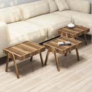 Strembo, Tavolino da Salotto Forma Rettangolare, 40x53.6x64h cm Marrone Noce