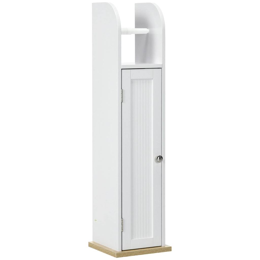 Mobile Bagno con Porta Rotoli Carta e 3 Ante ¨C zephmum ¨C 20x20x80 cm Bianco