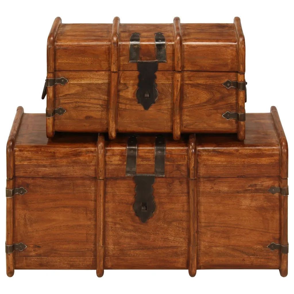 Set Forzieri 2 pz in Legno Massello di Acacia e Sheesham