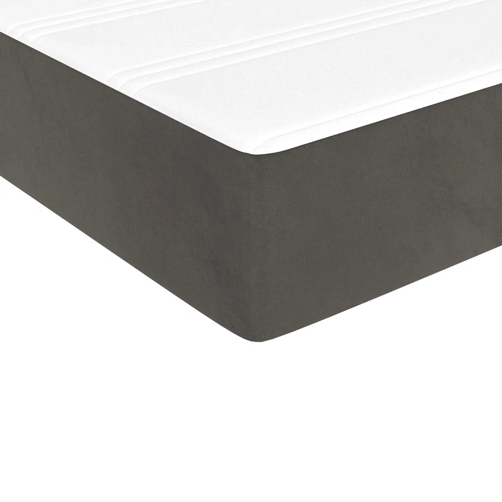 Giroletto a Molle con Materasso Grigio Scuro 200x200 cm Velluto 3144700