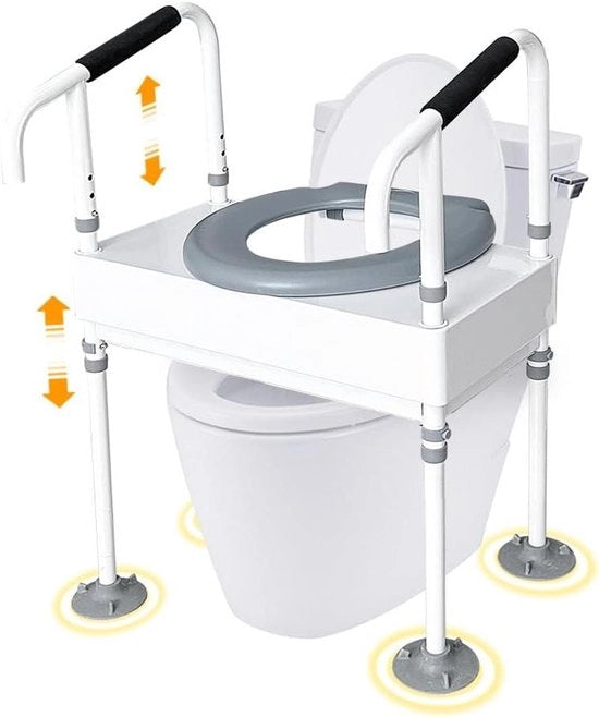 Sostegno per la toilette con maniglie per anziani - Comodino per persone con disabilità - Sedia con braccioli - Toilette per disabili autonomo - Visore per toilette elevato dopo un intervento chirurgico - Visore per toilette elevato.