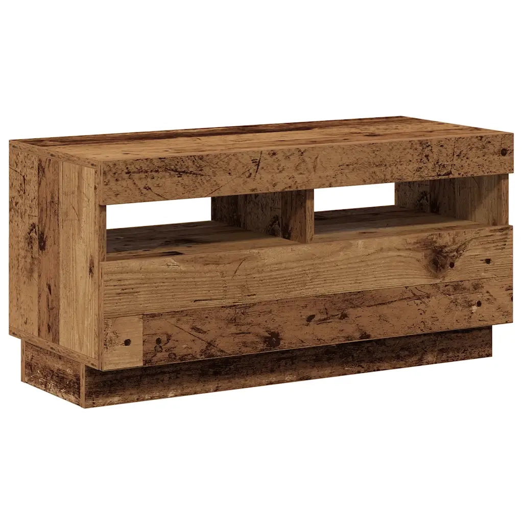 Mobile Porta TV con LED Legno Antico 80x35x40 cm Multistrato