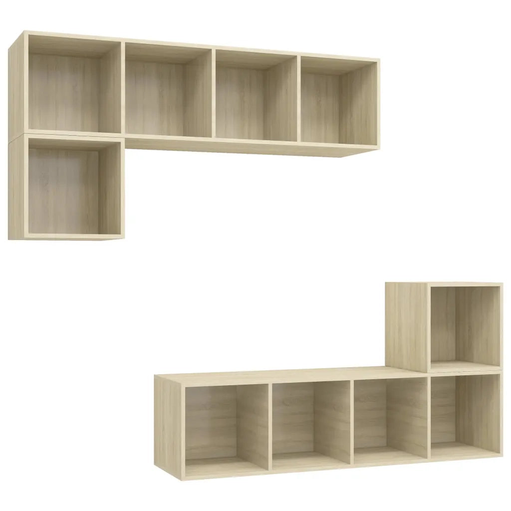 Set Porta TV 4 pz Rovere Sonoma in Truciolato cod mxl 61302